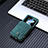 Luxury Leather Matte Finish and Plastic Back Cover Case SD8 for Samsung Galaxy Z Flip5 5G Green