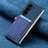 Luxury Leather Matte Finish and Plastic Back Cover Case SD8 for Samsung Galaxy Z Fold5 5G Blue