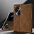 Luxury Leather Matte Finish and Plastic Back Cover Case SY1 for Oppo Find N3 5G Brown