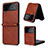 Luxury Leather Matte Finish and Plastic Back Cover Case T02 for Samsung Galaxy Z Flip4 5G