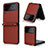 Luxury Leather Matte Finish and Plastic Back Cover Case T03 for Samsung Galaxy Z Flip4 5G