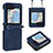 Luxury Leather Matte Finish and Plastic Back Cover Case YB3 for Samsung Galaxy Z Flip5 5G Blue