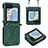 Luxury Leather Matte Finish and Plastic Back Cover Case YB3 for Samsung Galaxy Z Flip5 5G Green