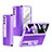 Luxury Leather Matte Finish and Plastic Back Cover Case Z03 for Samsung Galaxy Z Fold2 5G Purple