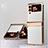 Luxury Leather Matte Finish and Plastic Back Cover Case ZL2 for Samsung Galaxy Z Flip3 5G White