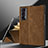 Luxury Leather Matte Finish and Plastic Back Cover Case ZL3 for Huawei Honor Magic V2 5G Brown