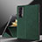 Luxury Leather Matte Finish and Plastic Back Cover Case ZL3 for Huawei Honor Magic V2 5G Green