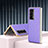 Luxury Leather Matte Finish and Plastic Back Cover Case ZL4 for Huawei Honor Magic V2 5G Purple