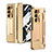 Luxury Leather Matte Finish and Plastic Back Cover Case ZL5 for Samsung Galaxy Z Fold5 5G Gold