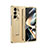 Luxury Leather Matte Finish and Plastic Back Cover Case ZL6 for Samsung Galaxy Z Fold5 5G Gold