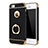 Luxury Metal Frame and Plastic Back Case with Finger Ring Stand A02 for Apple iPhone 5S Black