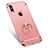 Luxury Metal Frame and Plastic Back Case with Finger Ring Stand F02 for Apple iPhone Xs Max Rose Gold