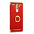 Luxury Metal Frame and Plastic Back Case with Finger Ring Stand for Huawei GR5 (2017) Red