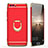 Luxury Metal Frame and Plastic Back Case with Finger Ring Stand for Huawei Honor 9 Red