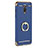 Luxury Metal Frame and Plastic Back Case with Finger Ring Stand for Samsung Galaxy C8 C710F Blue