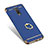 Luxury Metal Frame and Plastic Back Case with Finger Ring Stand for Samsung Galaxy C8 C710F Blue