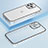 Luxury Metal Frame and Plastic Back Cover Case Bling-Bling LF1 for Apple iPhone 13 Pro Max Silver