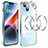 Luxury Metal Frame and Plastic Back Cover Case LF5 for Apple iPhone 14 Blue