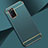 Luxury Metal Frame and Plastic Back Cover Case T01 for Oppo A52 Sky Blue