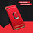 Luxury Metal Frame and Plastic Back Cover Case with Finger Ring Stand A01 for Huawei Honor 8A Red