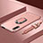 Luxury Metal Frame and Plastic Back Cover Case with Finger Ring Stand A01 for Huawei P Smart Z (2019) Rose Gold