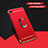 Luxury Metal Frame and Plastic Back Cover Case with Finger Ring Stand A01 for Huawei Y6 Prime (2019) Red