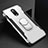 Luxury Metal Frame and Plastic Back Cover Case with Finger Ring Stand A01 for OnePlus 6T Silver
