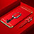 Luxury Metal Frame and Plastic Back Cover Case with Finger Ring Stand A01 for Oppo A11X Red