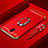 Luxury Metal Frame and Plastic Back Cover Case with Finger Ring Stand A01 for Xiaomi Redmi 8A Red