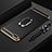 Luxury Metal Frame and Plastic Back Cover Case with Finger Ring Stand and Lanyard for Huawei Y5 Prime (2018)