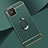 Luxury Metal Frame and Plastic Back Cover Case with Finger Ring Stand for Huawei Nova 8 SE 4G Midnight Green