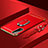 Luxury Metal Frame and Plastic Back Cover Case with Finger Ring Stand for Vivo iQOO U1 Red