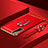 Luxury Metal Frame and Plastic Back Cover Case with Finger Ring Stand for Vivo Y50t Red