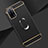 Luxury Metal Frame and Plastic Back Cover Case with Finger Ring Stand P02 for Oppo A53s 5G