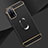 Luxury Metal Frame and Plastic Back Cover Case with Finger Ring Stand P02 for Oppo A55 5G