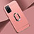 Luxury Metal Frame and Plastic Back Cover Case with Finger Ring Stand P02 for Oppo A55 5G