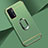 Luxury Metal Frame and Plastic Back Cover Case with Finger Ring Stand P02 for Oppo A93 5G Matcha Green