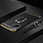 Luxury Metal Frame and Plastic Back Cover Case with Finger Ring Stand P03 for Oppo A74 5G Black