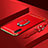 Luxury Metal Frame and Plastic Back Cover Case with Finger Ring Stand T01 for Samsung Galaxy Note 10 5G Red