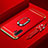 Luxury Metal Frame and Plastic Back Cover Case with Finger Ring Stand T01 for Samsung Galaxy Note 10 Plus Red