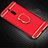 Luxury Metal Frame and Plastic Back Cover Case with Finger Ring Stand T01 for Xiaomi Mi 9T Red