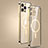 Luxury Metal Frame and Plastic Back Cover Case with Mag-Safe Magnetic JL3 for Apple iPhone 13 Pro Max Gold