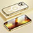 Luxury Metal Frame and Plastic Back Cover Case with Mag-Safe Magnetic LF1 for Apple iPhone 13 Pro Gold