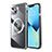 Luxury Metal Frame and Plastic Back Cover Case with Mag-Safe Magnetic LF3 for Apple iPhone 13 Black