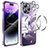 Luxury Metal Frame and Plastic Back Cover Case with Mag-Safe Magnetic LF3 for Apple iPhone 15 Pro Max Purple