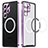 Luxury Metal Frame and Plastic Back Cover Case with Mag-Safe Magnetic LK2 for Samsung Galaxy S22 Ultra 5G Purple