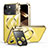 Luxury Metal Frame and Plastic Back Cover Case with Mag-Safe Magnetic LK4 for Apple iPhone 13 Gold