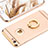 Luxury Metal Frame and Plastic Back Cover with Finger Ring Stand A05 for Apple iPhone 6 Plus Gold