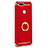 Luxury Metal Frame and Plastic Back Cover with Finger Ring Stand A06 for Huawei Enjoy 7 Red