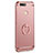 Luxury Metal Frame and Plastic Back Cover with Finger Ring Stand A06 for Huawei Enjoy 7 Rose Gold